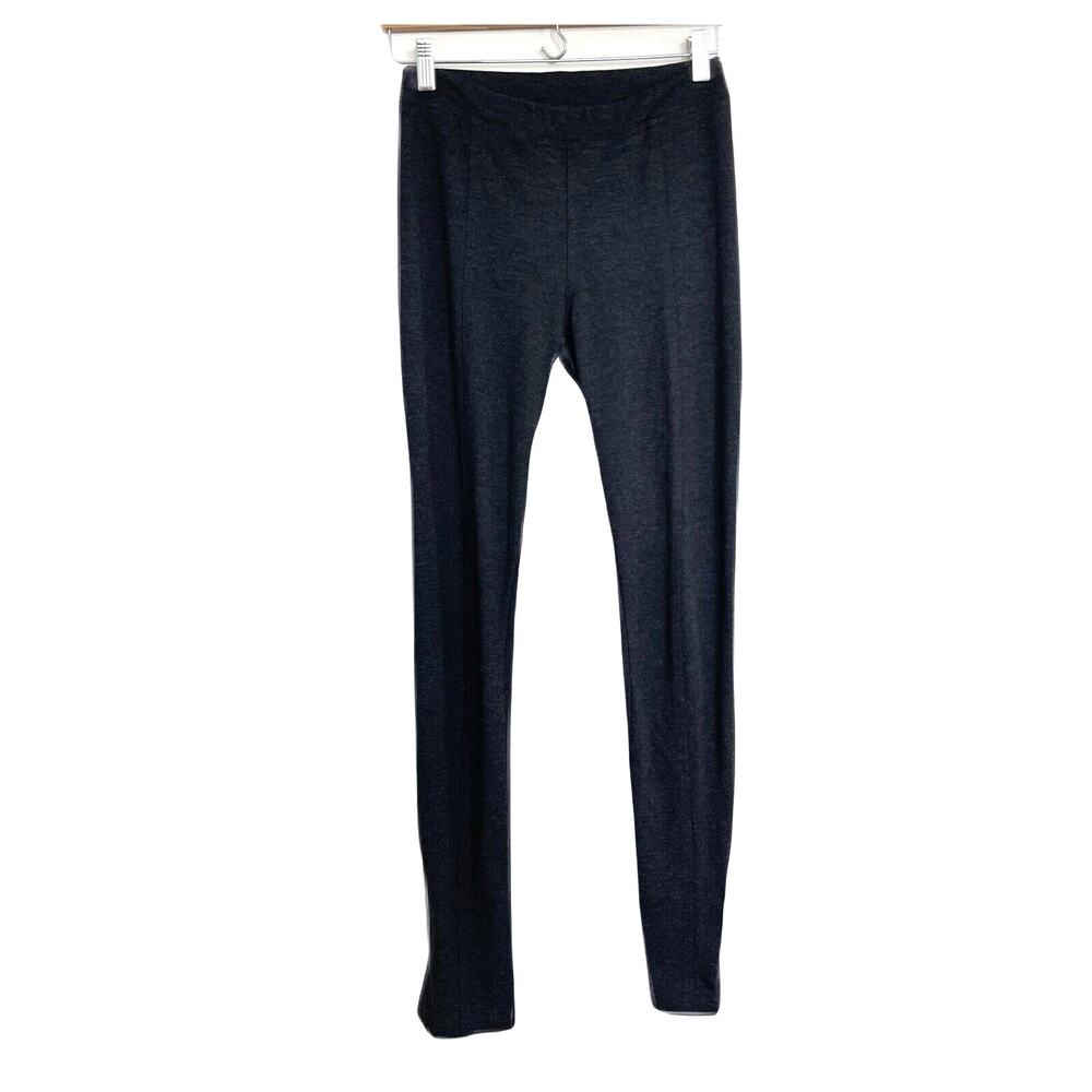 Michael Stars Ankle Slit Leggings Stretch Pants Size 2 Charcoal Gray Minimalist